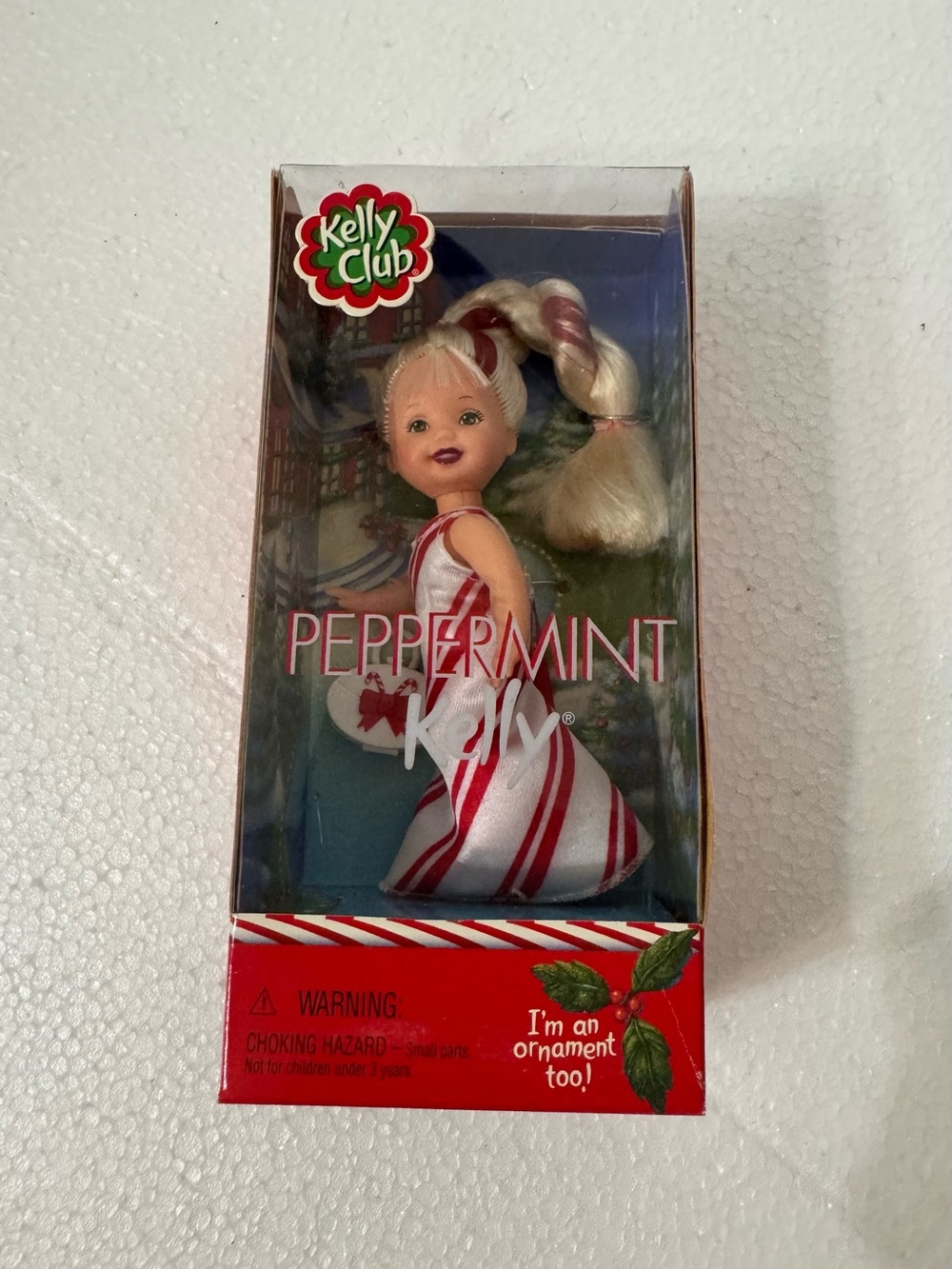Mattel Barbie Kelly Club Peppermint Doll & Christmas Ornament! (2001)